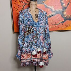 Hemant & Nandita Floral Mini Dress Size Medium